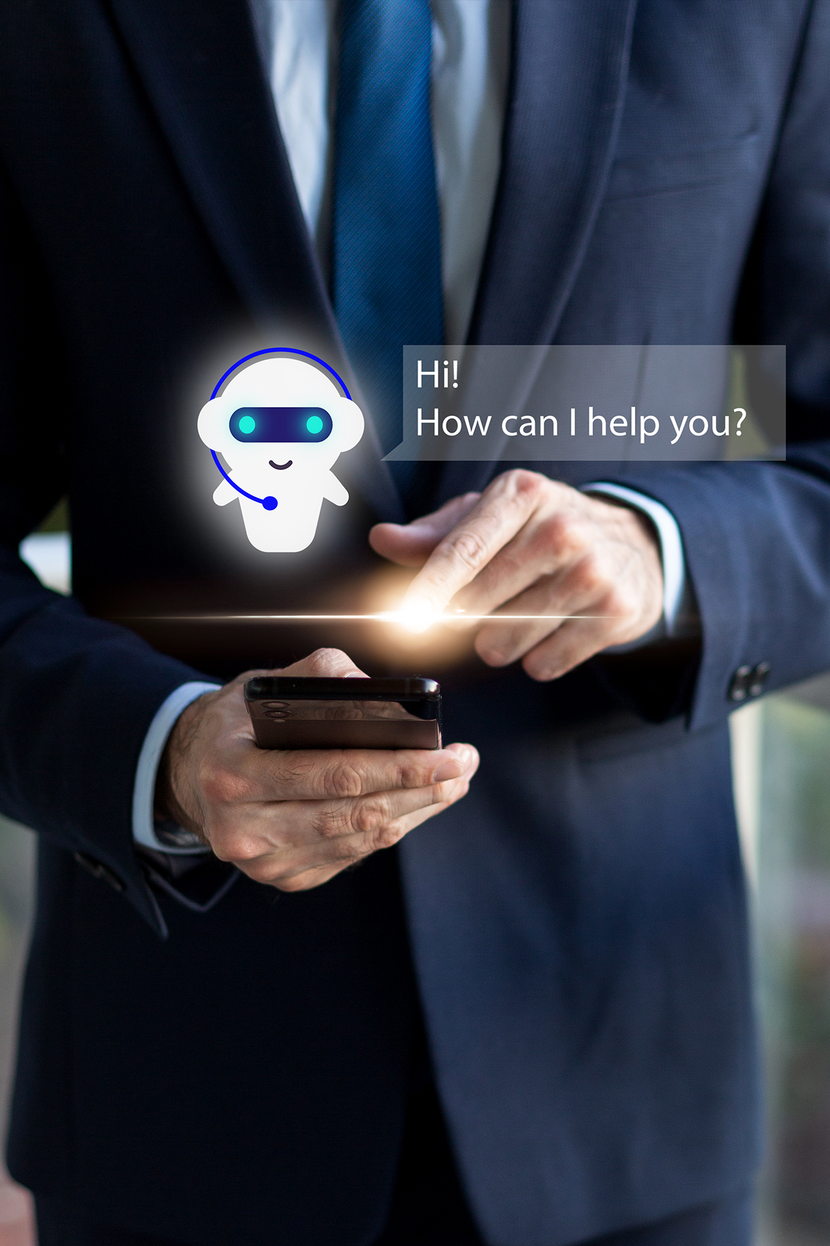AI assistant helping a business professional